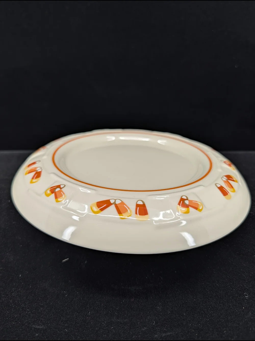 Longaberger Pottery Candy Corn Pillar Candleholder For Halloween#36391